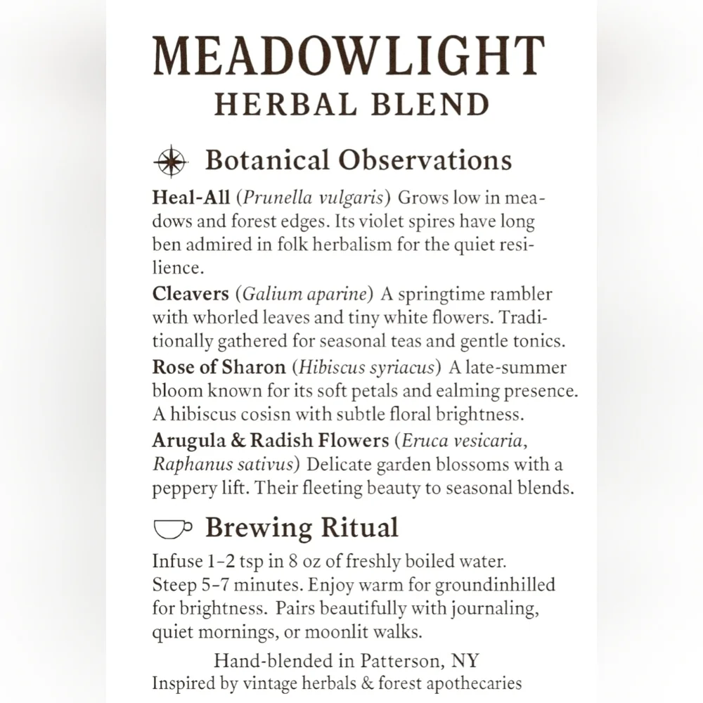Meadowlight Herbal Blend Loose Leaf Tea | Caffeine-Free Wildflower Infusion